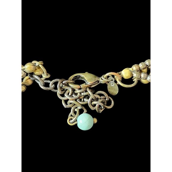 Premier Designs Multi-Strand Beaded Necklace With Turquoise & Brass Beads - Picture 2 of 4